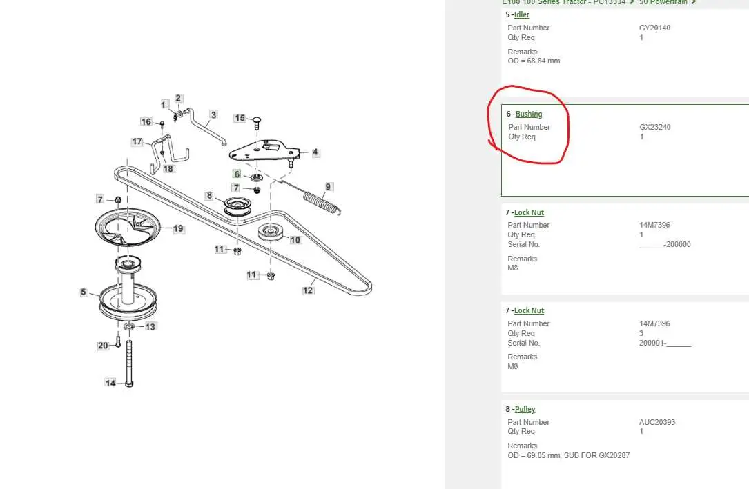 john deere e100 deck belt diagram