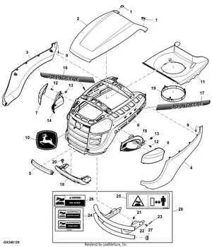 john deere e110 mower deck diagram