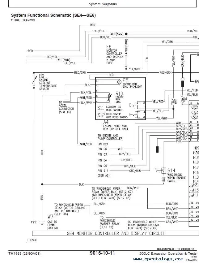 john deere excavator controls diagram
