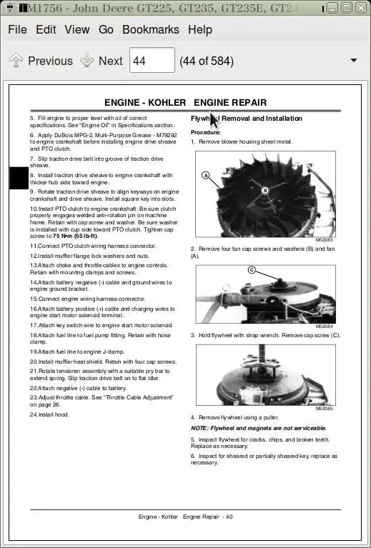 john deere gt235 hydrostatic belt diagram