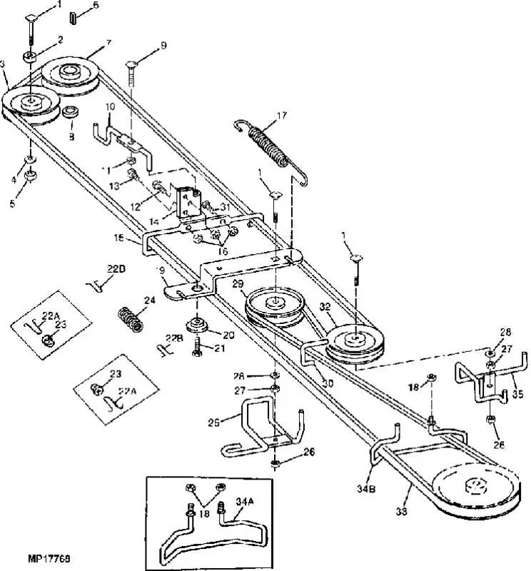 john deere l100 drive belt diagram