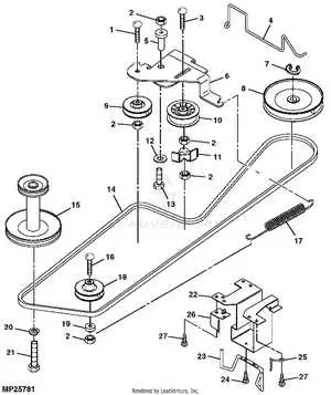 john deere lt150 deck parts diagram