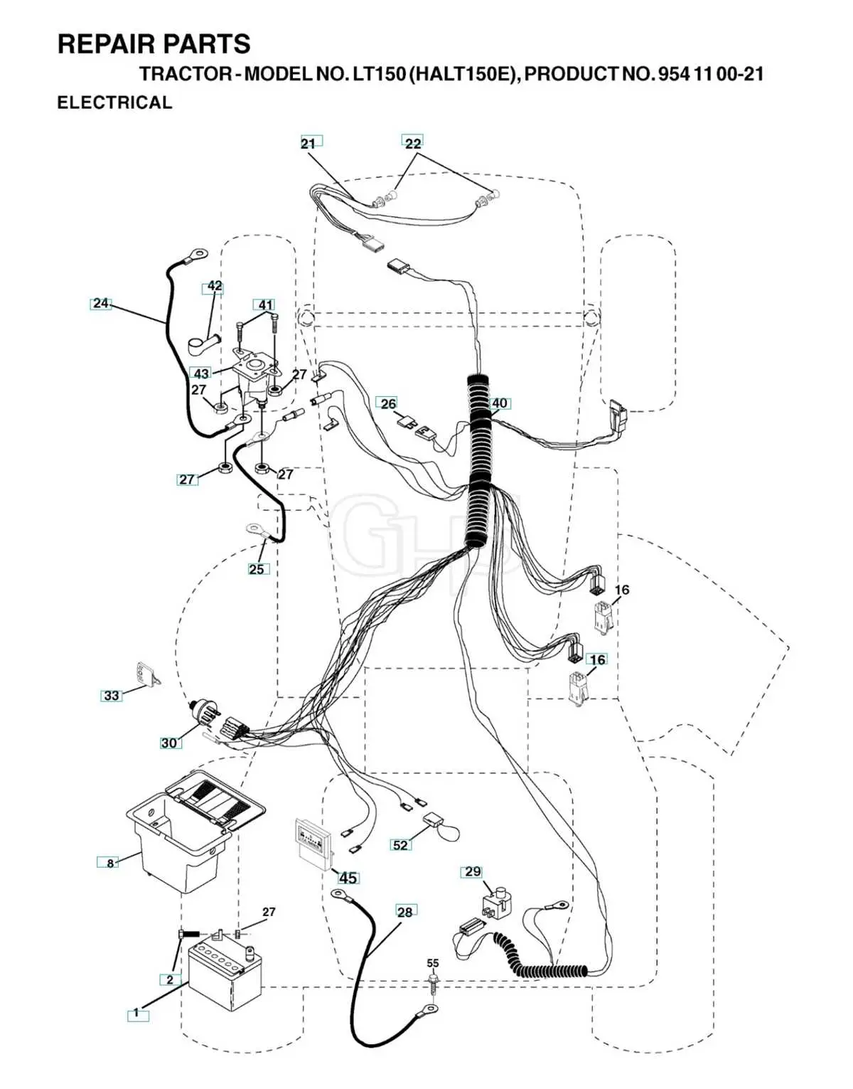 john deere lt150 electrical diagram