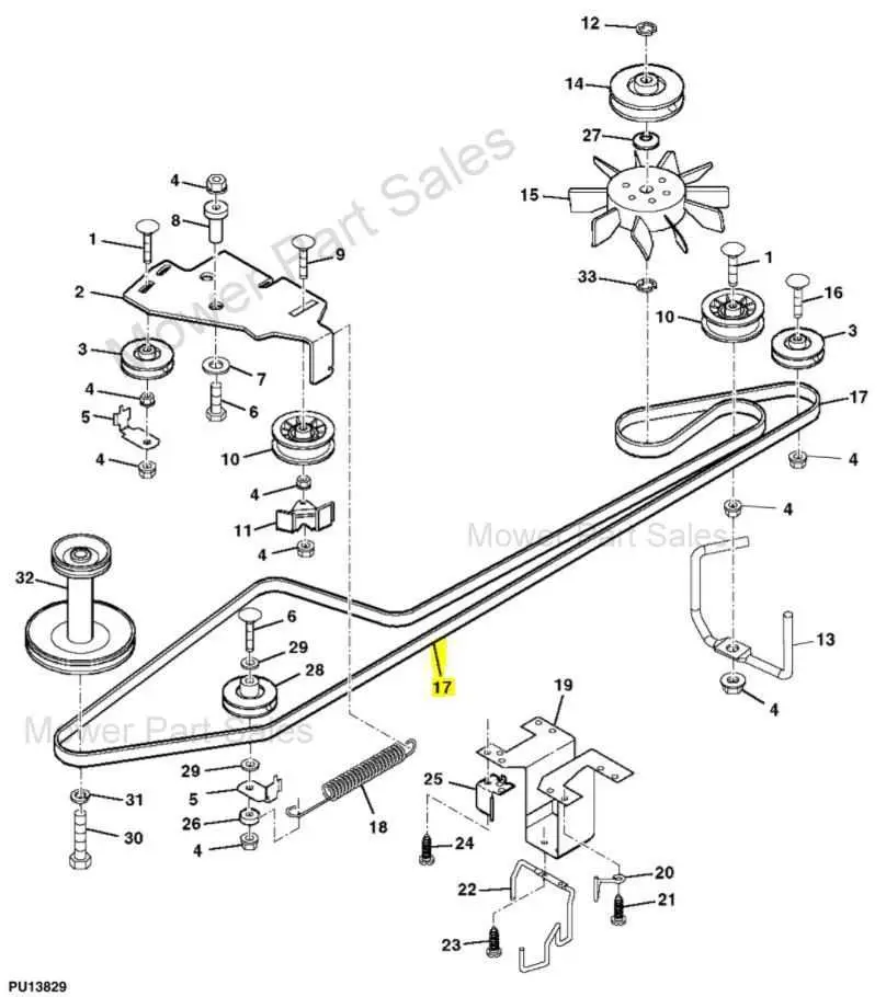 john deere ltr166 mower deck belt diagram