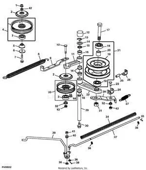 john deere lx277 48c mower deck pulley diagram