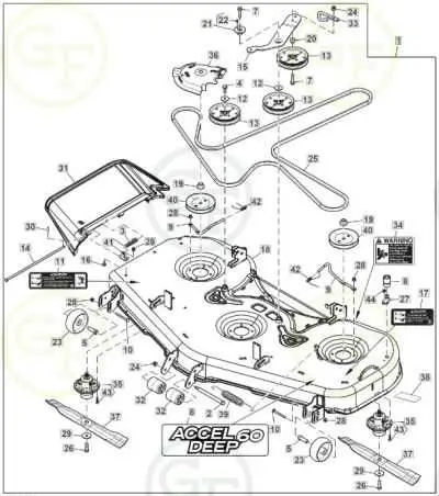 john deere lx280 60 inch deck diagram