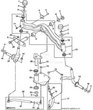 john deere lx280 deck diagram