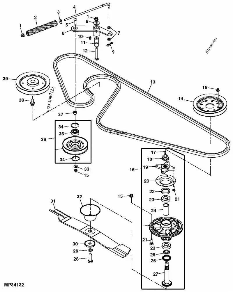 john deere model 2210 54 inch mower deck diagram
