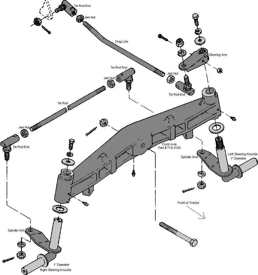 john deere mower tie rod steering diagram