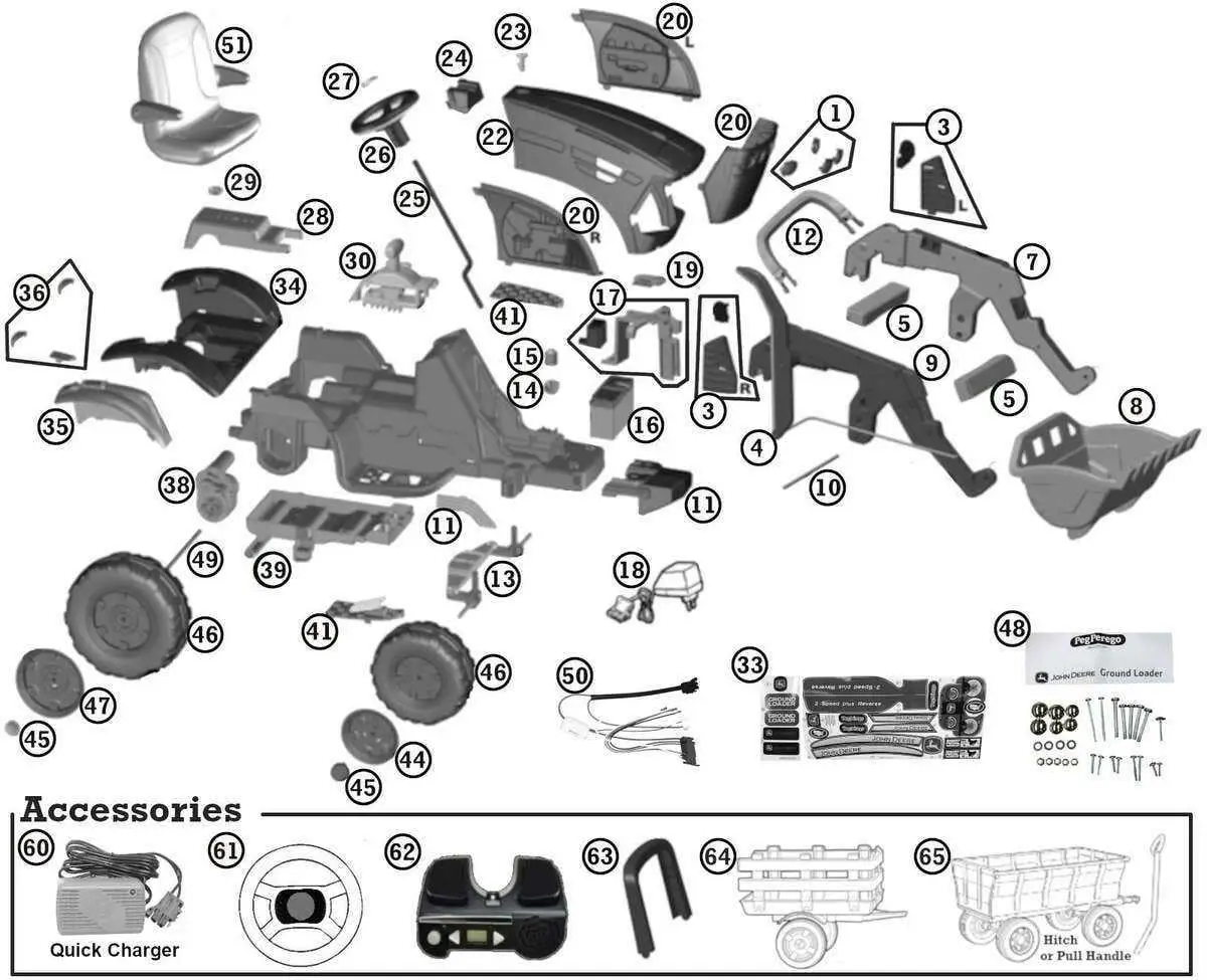 john deere pedal tractor parts diagram