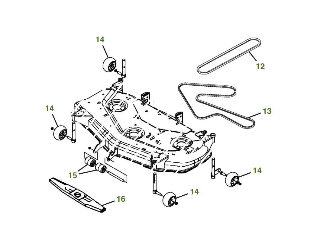 john deere pu28492 48a inch mower deck diagram