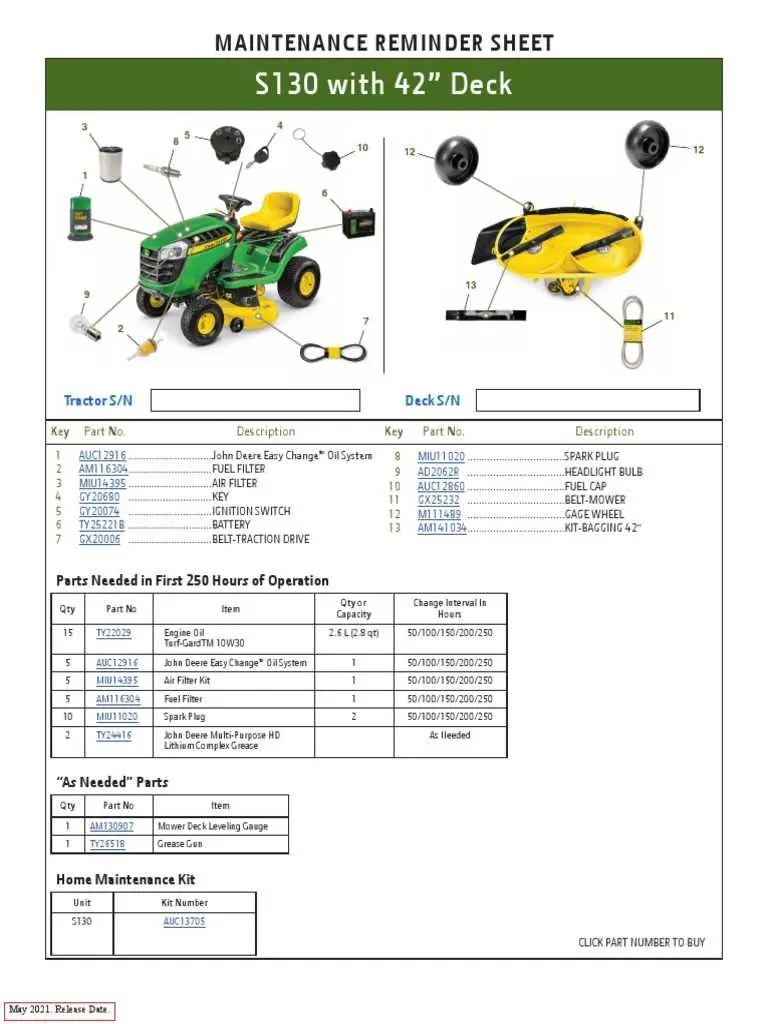 john deere s130 parts diagram pdf