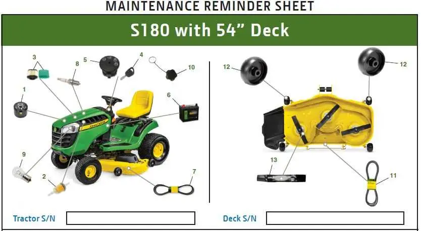 john deere s180 belt diagram