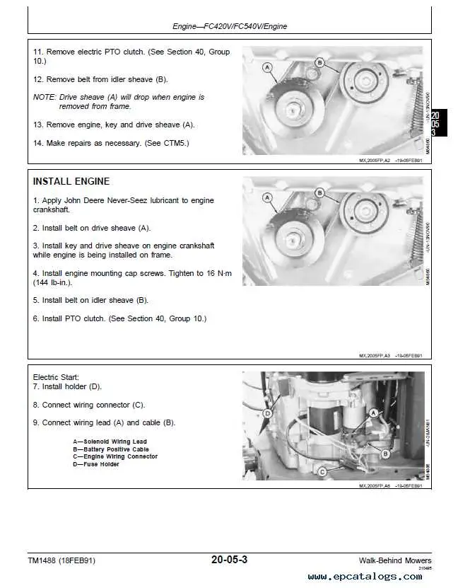 john deere walk behind mower parts diagram