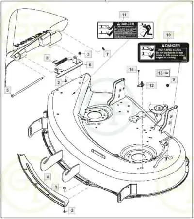 john deere x300 42 deck diagram