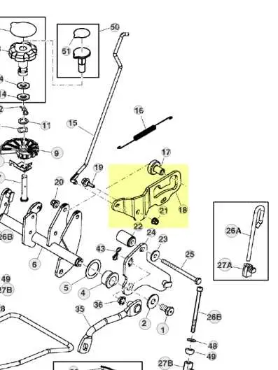 john deere x304 mower deck support diagram