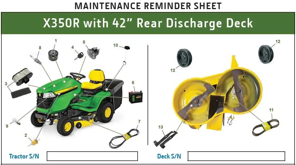 john deere x350r drive belt diagram