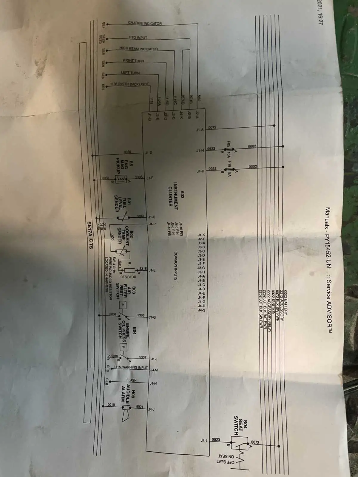 john deere z355e fuse box diagram