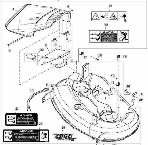 john deere z445 parts diagram