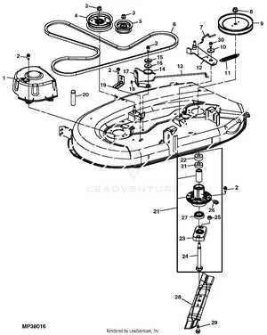 john deere l130 deck parts diagram
