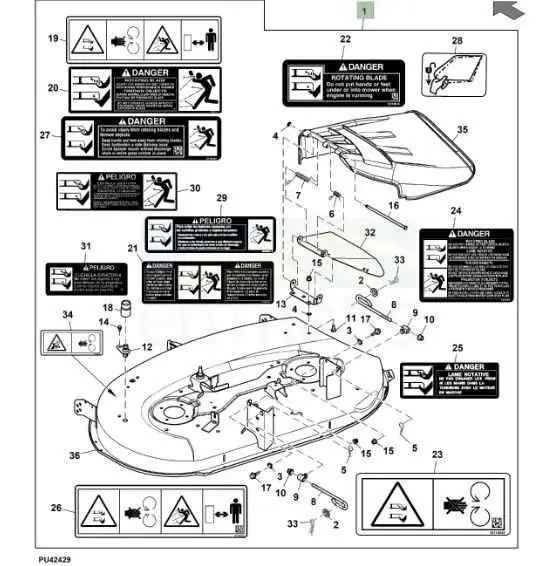 john deere l108 deck diagram