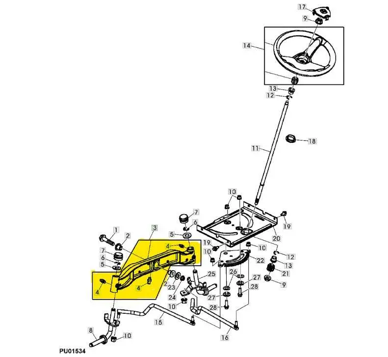 l120a john deere steering parts diagram