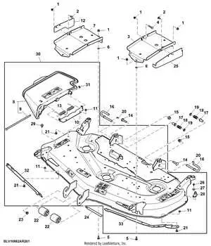 john deere 60d mower deck parts diagram