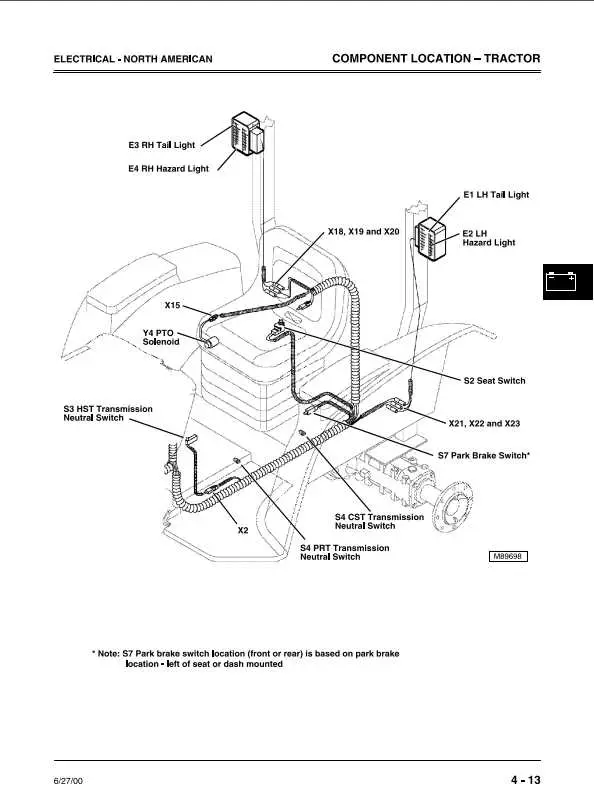 lighting system diagram on a 4640 john deere tractor