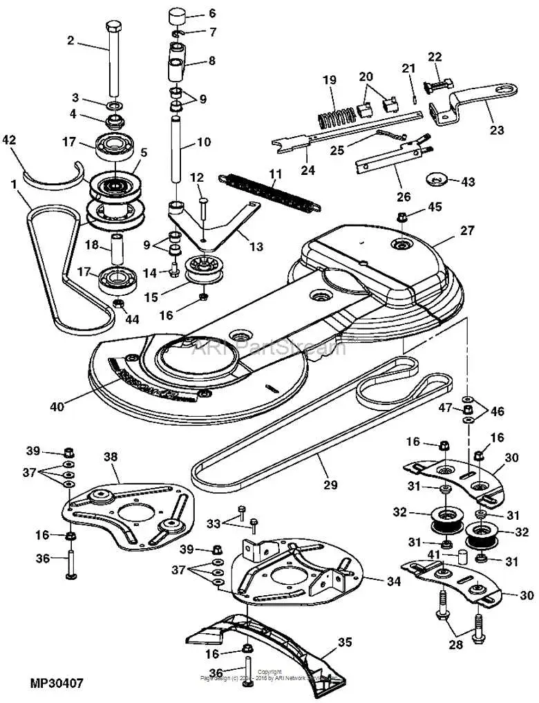 1986 john deere 30 in deck belt diagram