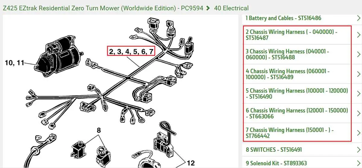 john deere moz425j084967 z425 54c electrical wiring diagram