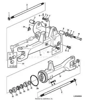john deere 855 front axle diagram