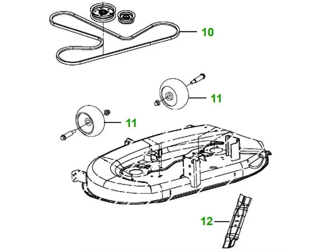 mowing deck diagram for a la 10p john deer