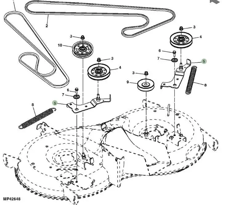 john deere 216 mower deck belt diagram