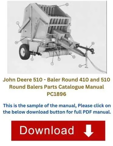 john deere 410 round baler parts diagram