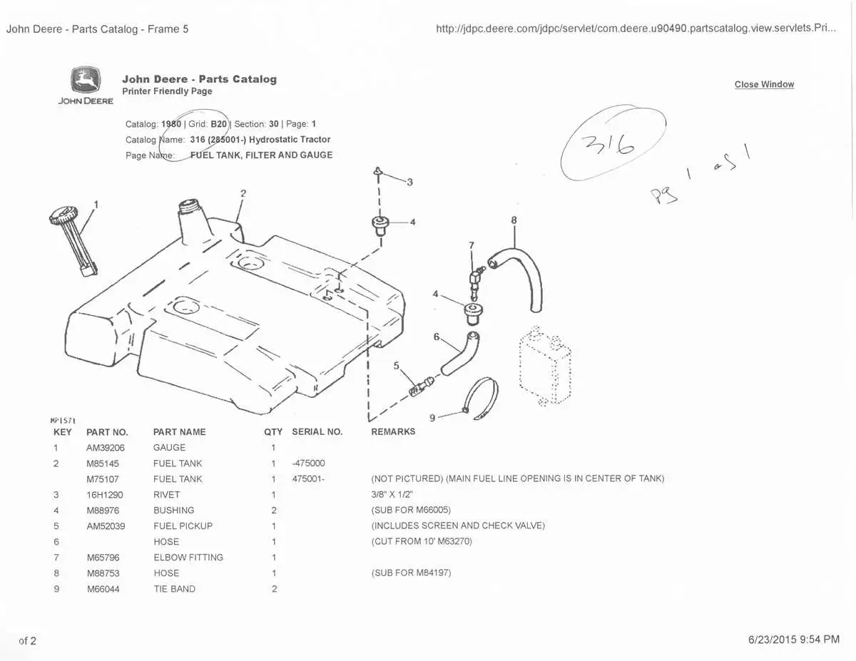 john deere 318 fuel tank diagram