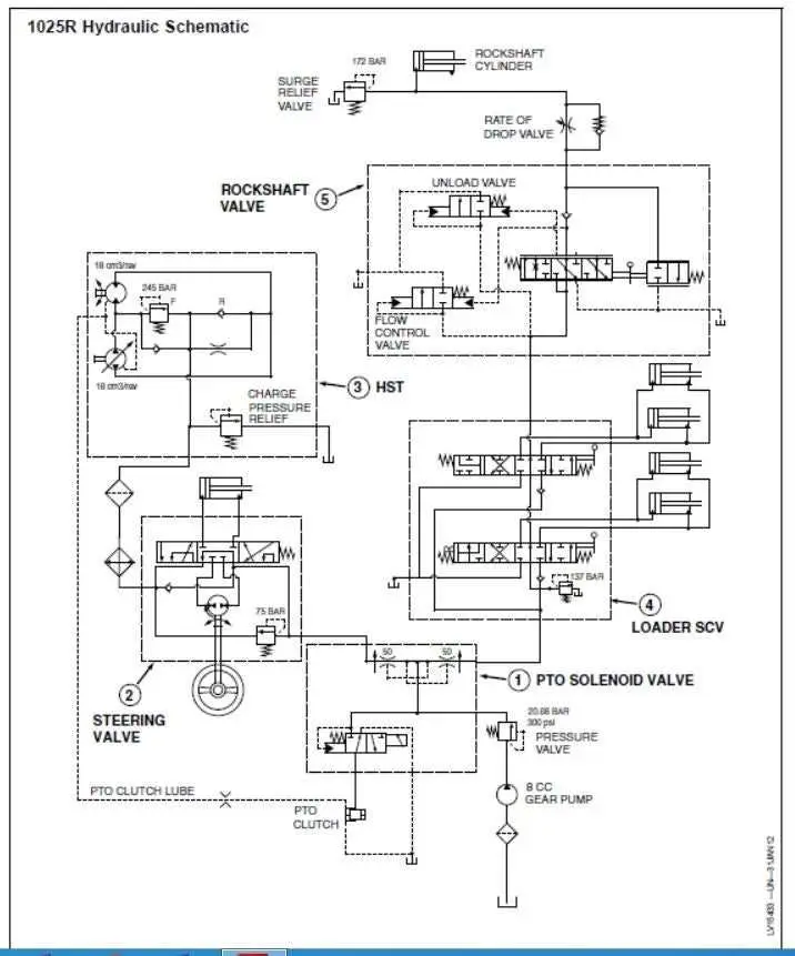 john deere 1025r hydraulic hose diagram