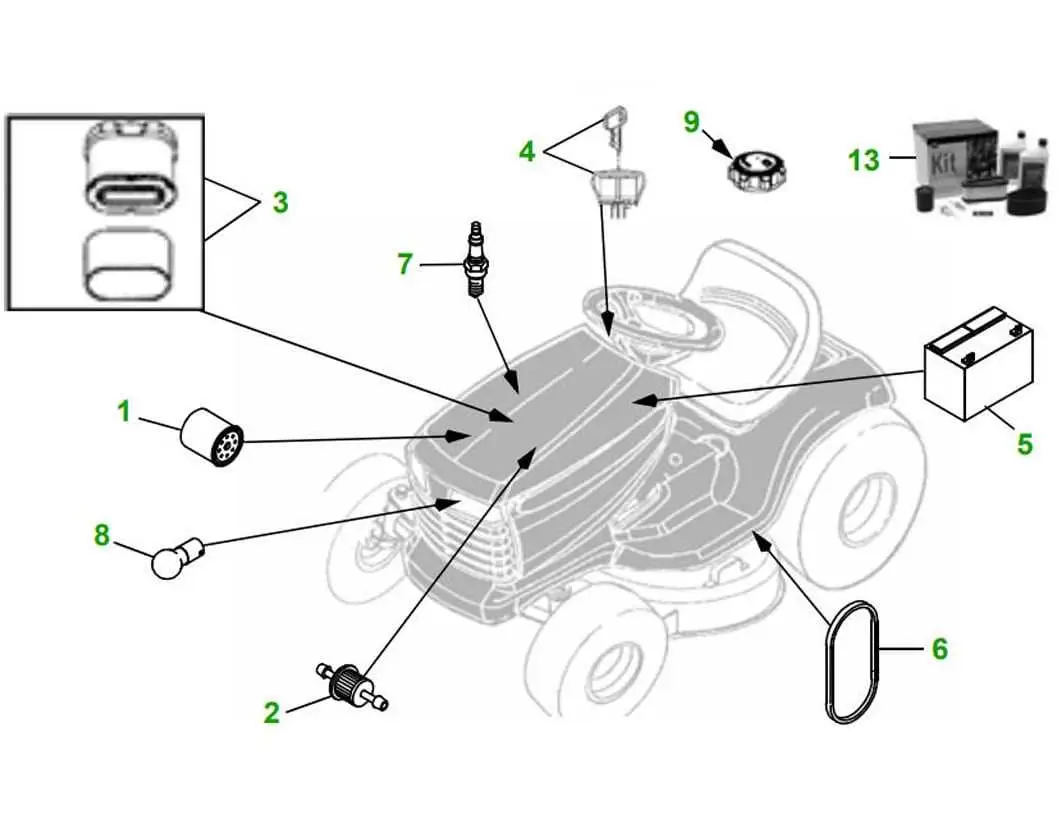 john deere lt155 engine parts diagram
