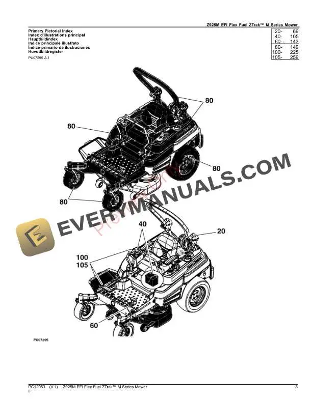 john deere z960m parts diagram