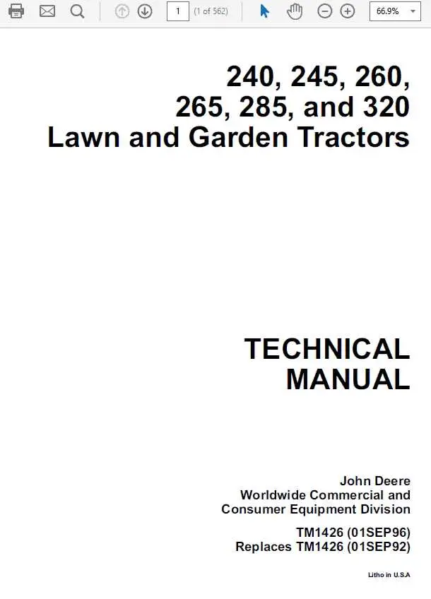 parts diagram for a john deere 240