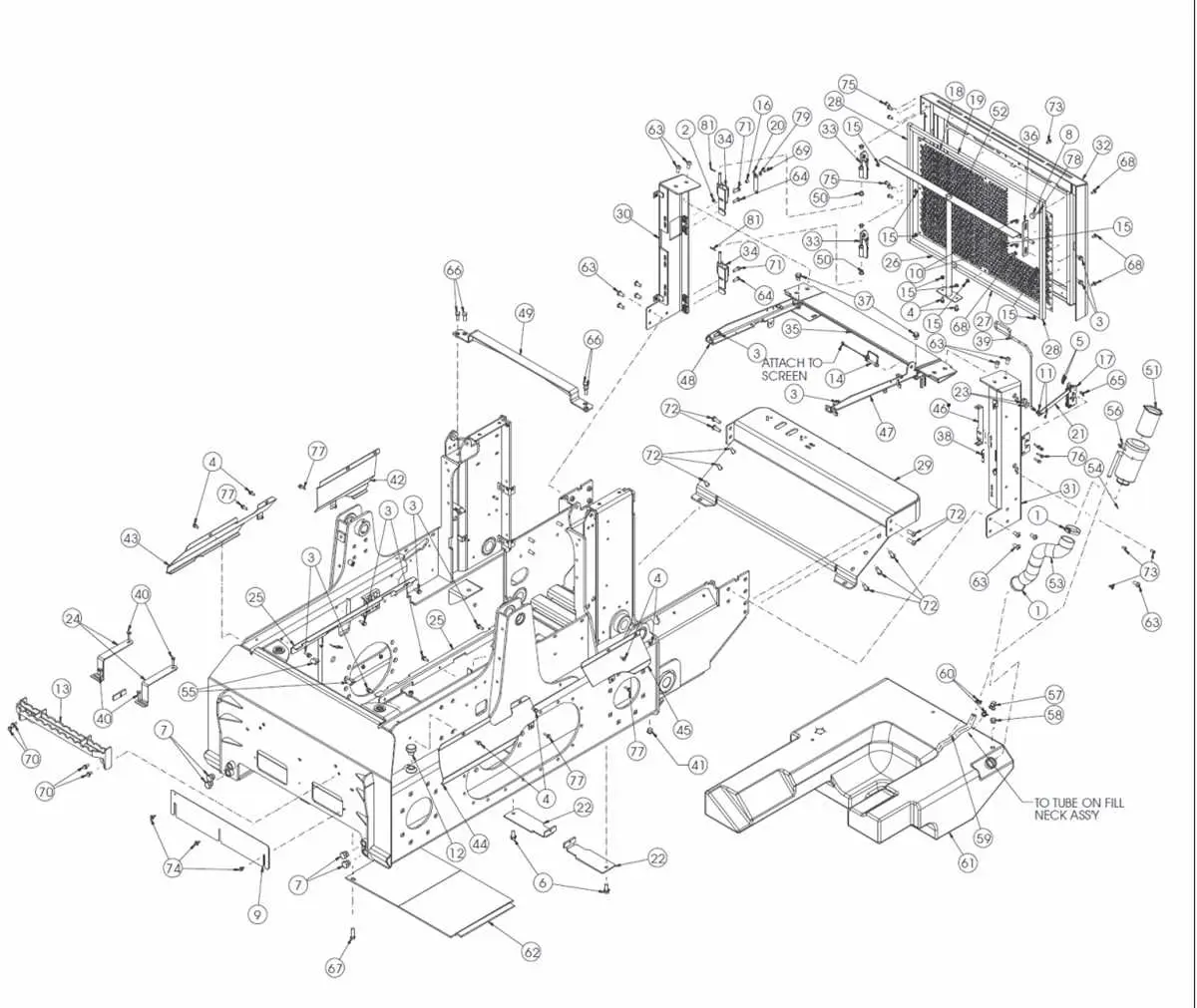 john deere skid steer back door hinge parts diagram
