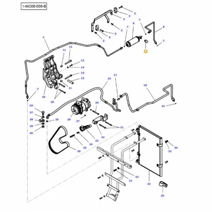 john deere 250 skid steer radiator hose diagram