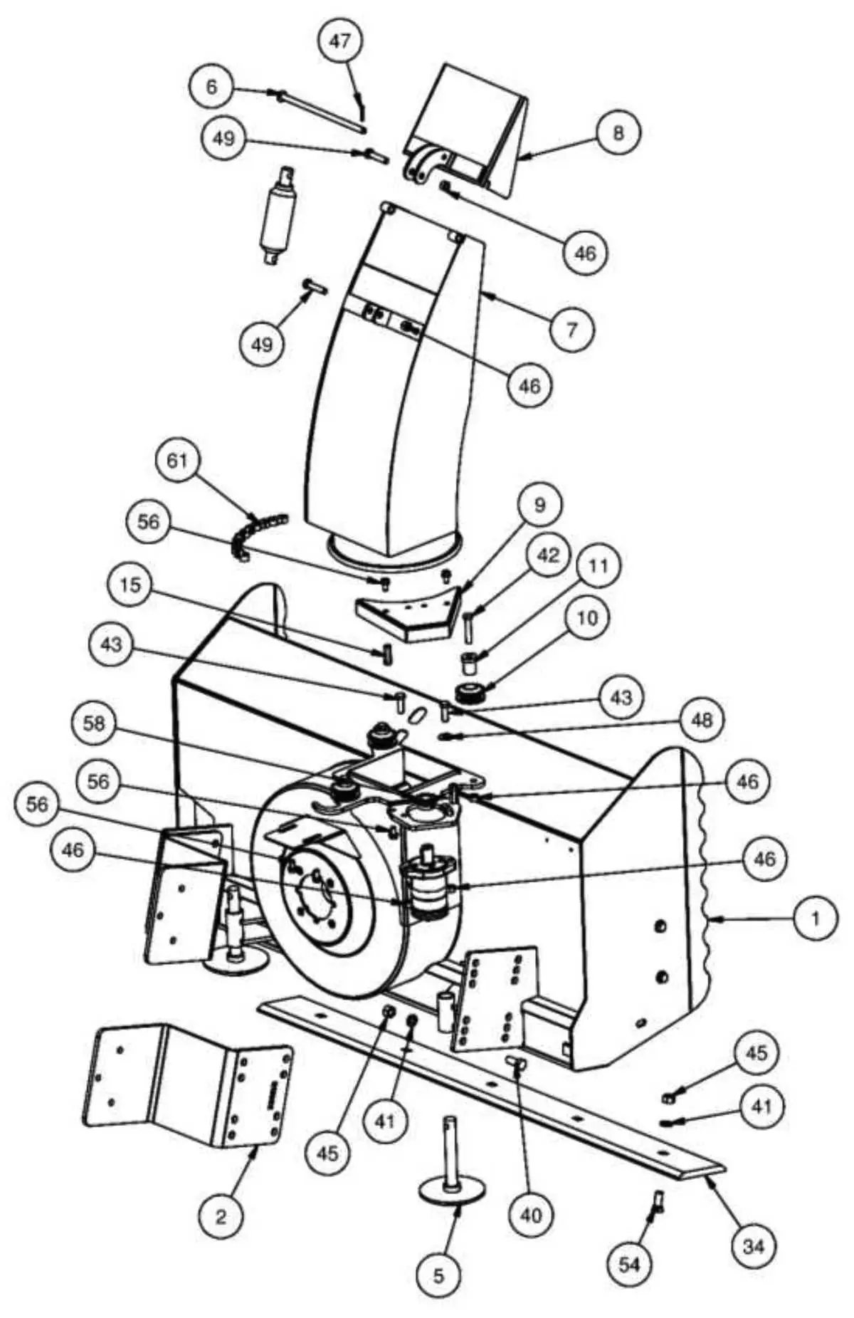john deere 47 inch snowblower parts diagram