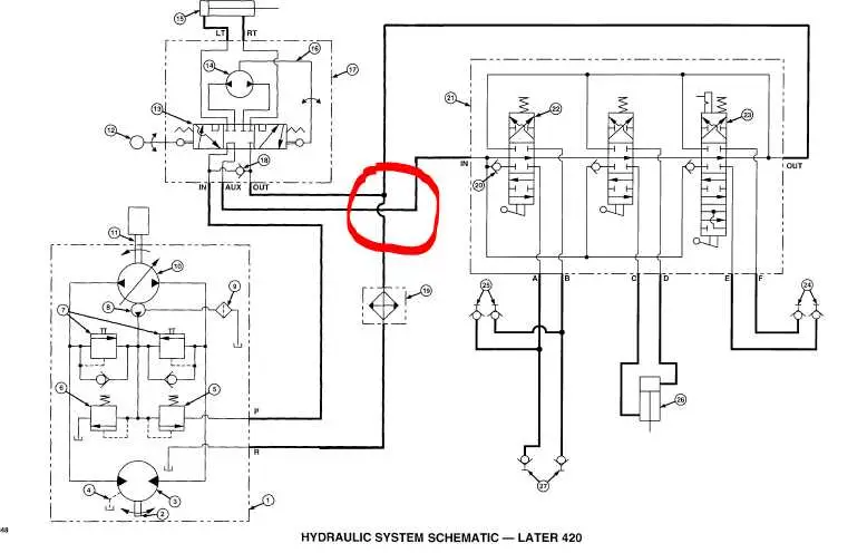john deere 420 hydraulic system diagram
