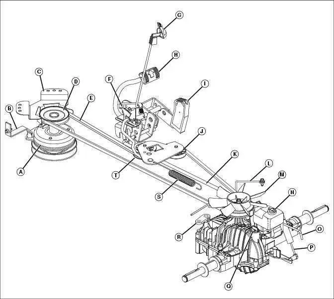 john deere gt245 transmission drive belt diagram