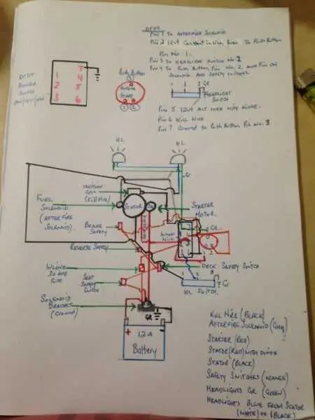 wiring diagram for john deere riding lawn mower