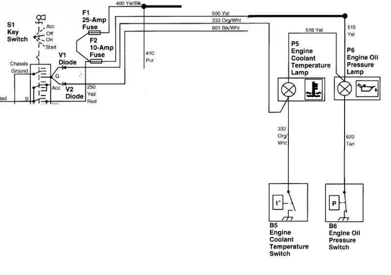 diagram for 332 john deere ignition system