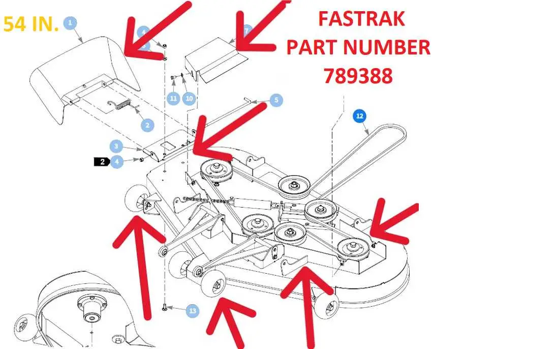 john deere hd 54 mower deck belt diagram