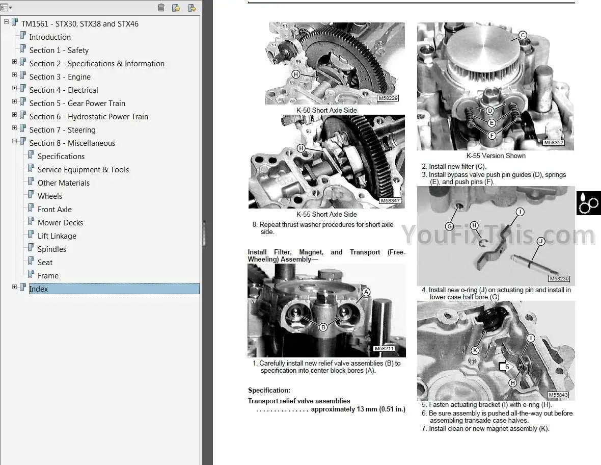 john deere stx46 parts diagram