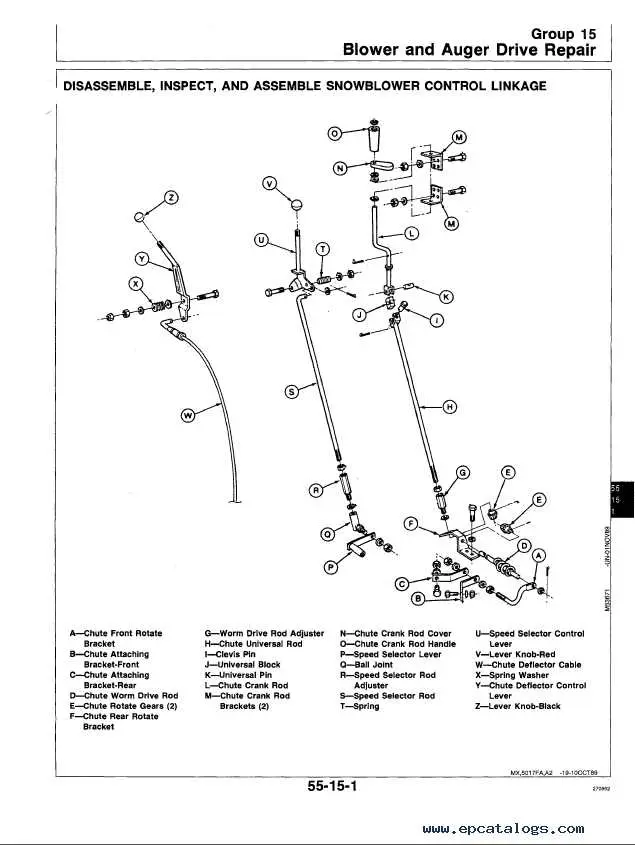 diagram for 76 john deere snow thrower