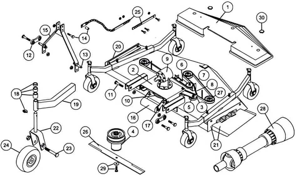 john deere model 172 mid mount grooming mower parts diagram